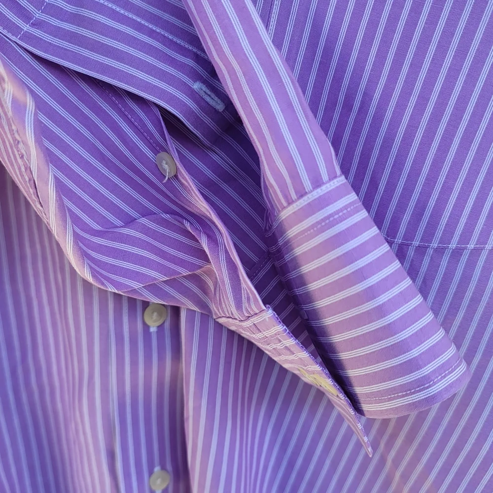 J.Crew Mens Purple Striped 100% Cotton Button Down Longsleeve Shirt L